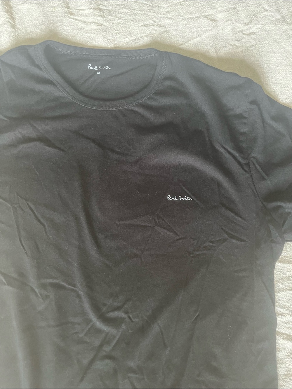 Paul Smith Black Short Sleeve Crew T-Shirt with White Signature Logo